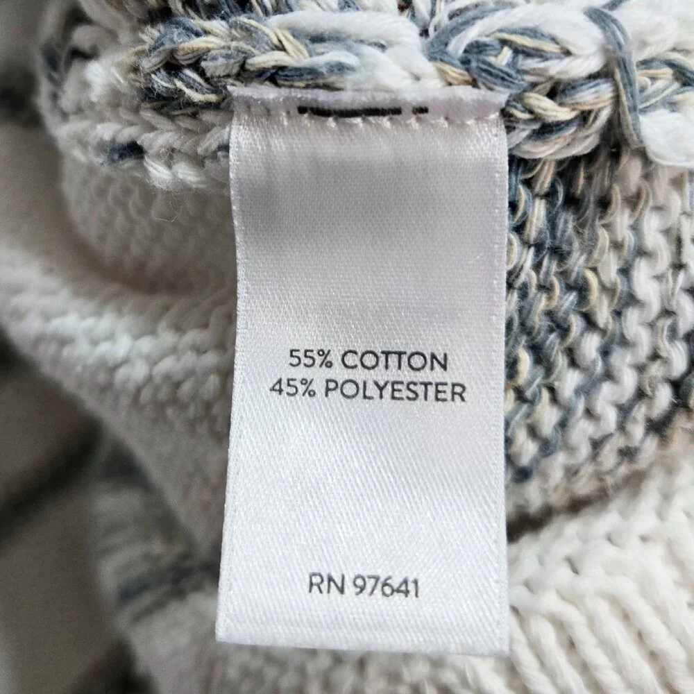 J. Jill Pure Jill Ivory Marled Stripe Raglan Sleeve Scoop Neck Sweater Boho - Picture 8 of 8